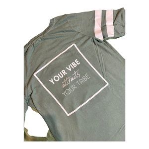 | peaceful warrior | Green Your Vibe Attracts Your Tribe Sweatshirt XS/S